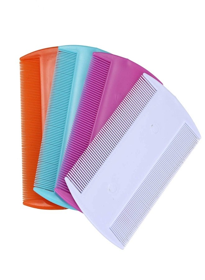 Qintreesify 4 Pcs Lice Combs, Double sided Pet Combs, Cat Dog Pet Grooming Fine Tooth HairMixed Color - Image 1